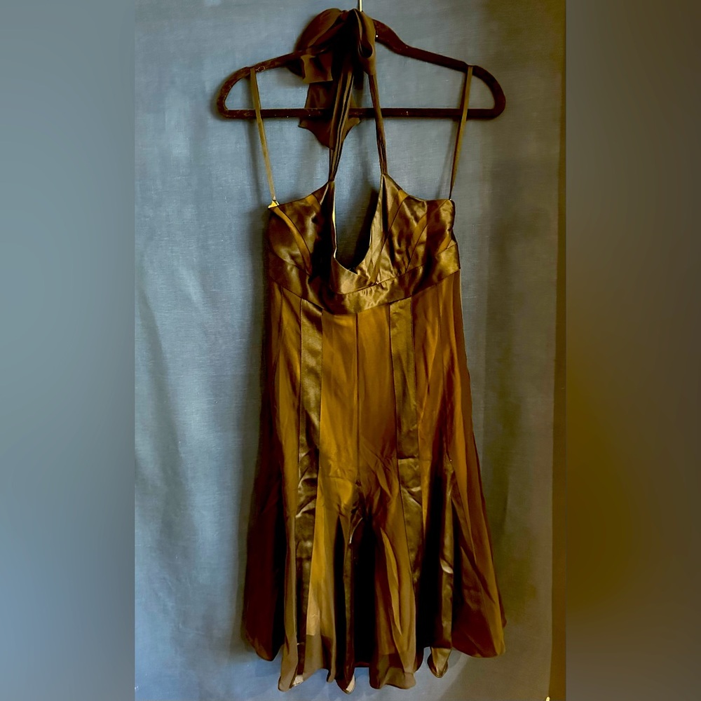 BCBGMaxazria little black cocktail dress 100% silk sz 10